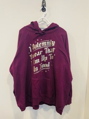 Warner Bros. Harry Potter Plum Hoodie with Gold Script